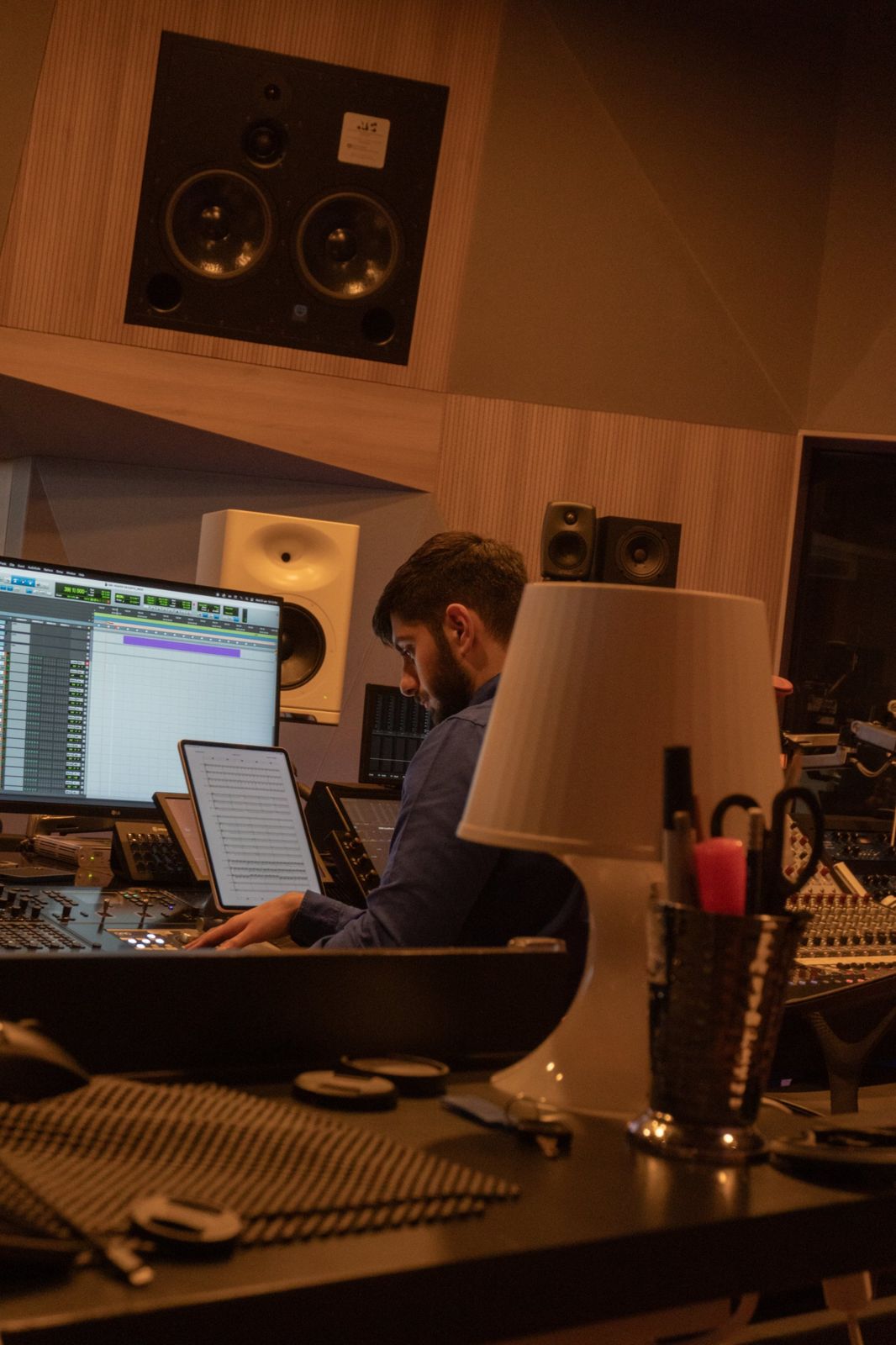 Aram working in the control room